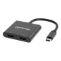 Daugiafunkcis adapteris Manhattan 154321 USB Type-C į 2 HDMI USB-A Power Delivery 100W
