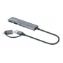 USB-C ir USB-A kombinuotas dokas / šakotuvas Manhattan 4 prievadai 5 Gbps aliuminis