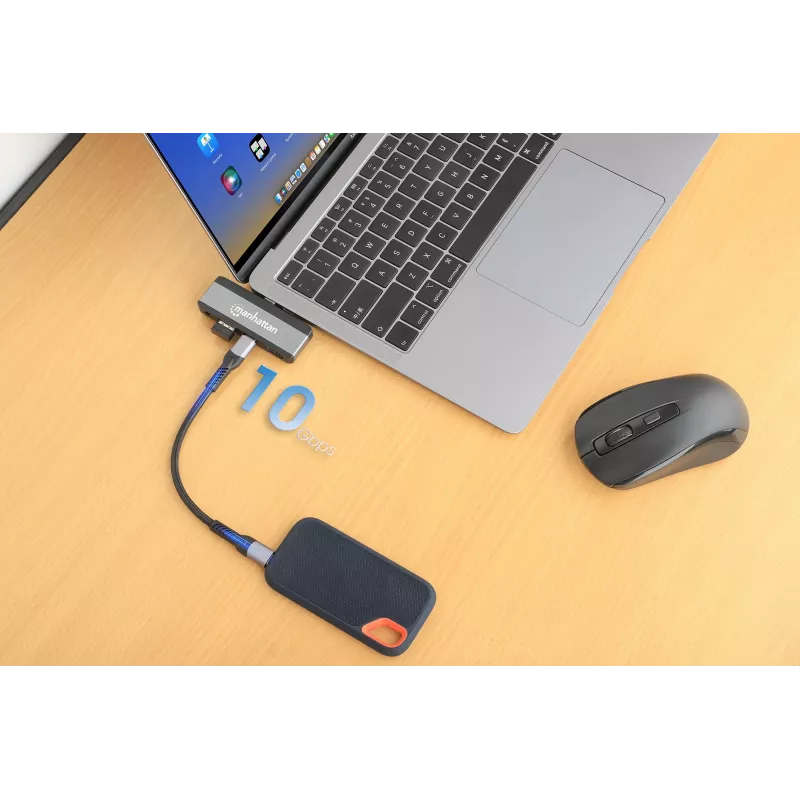 USB-C kelionių dokas Manhattan 190404 4 prievadai HDMI USB-A USB-C 3,5 mm