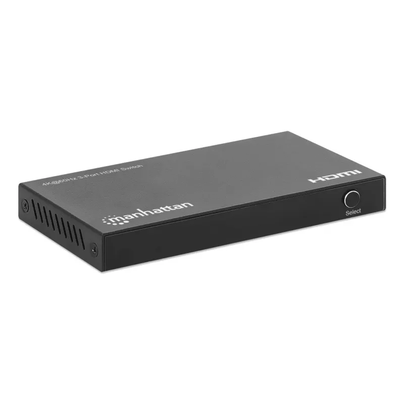 HDMI jungiklis 3x1 MANHATTAN 18G automatinis rankinis IR nuotolinio valdymo pultas juodas
