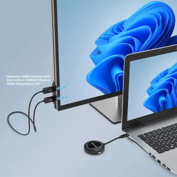 AV siųstuvas Manhattan 208437 1920x1080 30m bevielis USB Type-C