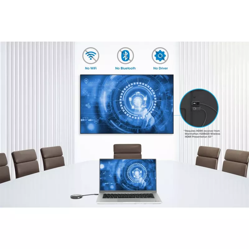 AV siųstuvas Manhattan 208437 1920x1080 30m bevielis USB Type-C