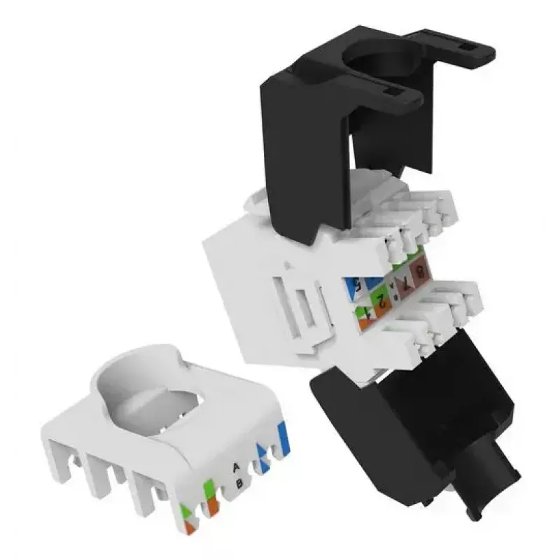 Keystone lizdas Cat.6A neekranuotas be įrankių, EQUIP 769227, RJ-45, plokščia konstrukcija, balta, 8 vnt.