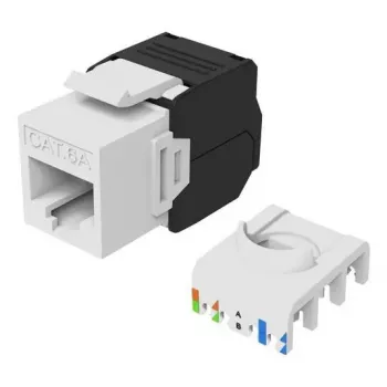 Keystone lizdas Cat.6A neekranuotas be įrankių, EQUIP 769227, RJ-45, plokščia konstrukcija, balta, 8 vnt.
