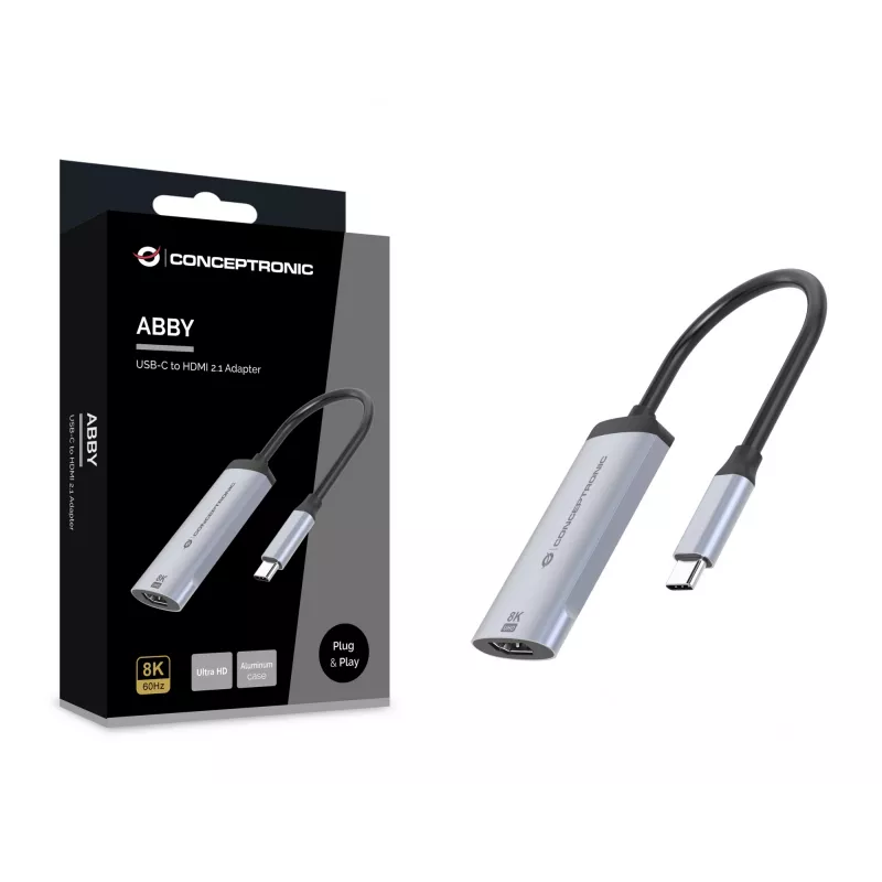 Conceptronic ABBY23G USB-C į HDMI 2.1 adapteris, 8K60Hz