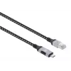 Manhattan USB-C į Gigabit tinklo Ethernet RJ45 kabelis 2 m juodas/sidabrinis