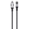Manhattan USB-C į Gigabit tinklo Ethernet RJ45 kabelis 2 m juodas/sidabrinis