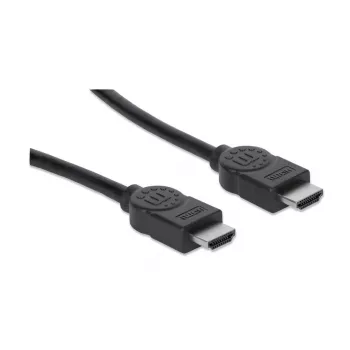 “Manhattan” HDMI laidas su eternetu, 4K@30Hz, 15 m, tinkamas VISIEMS 1080p/HD ir daugumai 4K naudojimo atvejų (patikrinkite savo sistemos 4K specifikaciją, kad būtumėte tikri), vyriškas-vyriškas, juodas, Ultra HD 4k x 2k, garantija visam naudojimo laikui