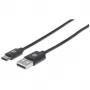 Manhattan USB-C į USB-A laidas, 1 m, kištukas į kištuką, juodas, 480 Mbps (USB 2.0), Hi-Speed USB, garantija visam laikui, atitinka USB2AC1M