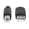 Manhattan USB-A į USB-B laidas, 5 m, kištukas–kištukas, 480 Mb/s (USB 2.0), Hi-Speed USB, juodas, garantija visam eksploatavimo laikui, atitinka USB2HAB5M.