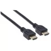 Manhattan HDMI 4K@60Hz laidas su Ethernet – CL3 klasės, 1 m, tinkamas montuoti sienoje, visiems 4K ir 1080p/HD poreikiams – atnaujinkite dabar arba turėkite paruoštą, kai prireiks, kištukas–kištukas, juodas, Ultra HD 4K x 2K, garantija visam laikui, Premium didelės spartos
