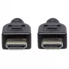Manhattan HDMI 4K@60Hz laidas su Ethernet – CL3 klasės, 1 m, tinkamas montuoti sienoje, visiems 4K ir 1080p/HD poreikiams – atnaujinkite dabar arba turėkite paruoštą, kai prireiks, kištukas–kištukas, juodas, Ultra HD 4K x 2K, garantija visam laikui, Premium didelės spartos