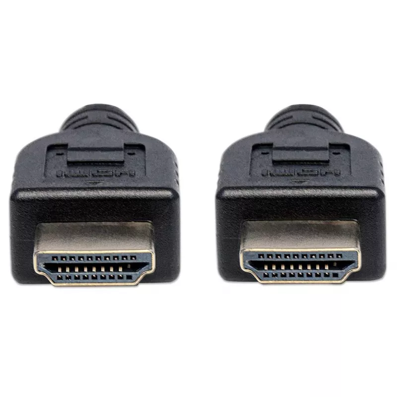 Manhattan HDMI 4K@60Hz laidas su Ethernet – CL3 klasės, 1 m, tinkamas montuoti sienoje, visiems 4K ir 1080p/HD poreikiams – atnaujinkite dabar arba turėkite paruoštą, kai prireiks, kištukas–kištukas, juodas, Ultra HD 4K x 2K, garantija visam laikui, Premium didelės spartos