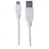 Manhattan USB-A į Micro-USB laidas, 1 m, vyriškas į vyrišką, baltas, 480 Mbps (USB 2.0), Hi-Speed USB, garantija visam eksploatavimo laikui, atitinka USBPAUB1MW.