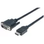 Manhattan HDMI į DVI-D 24+1 laidas, 3 m, kištukas–kištukas, juodas, dvigubos jungties, suderinamas su DVI-D, garantija visam eksploatacijos laikui, atitinka HDDVIMM3M