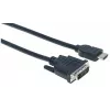 Manhattan HDMI į DVI-D 24+1 laidas, 3 m, kištukas–kištukas, juodas, dvigubos jungties, suderinamas su DVI-D, garantija visam eksploatacijos laikui, atitinka HDDVIMM3M