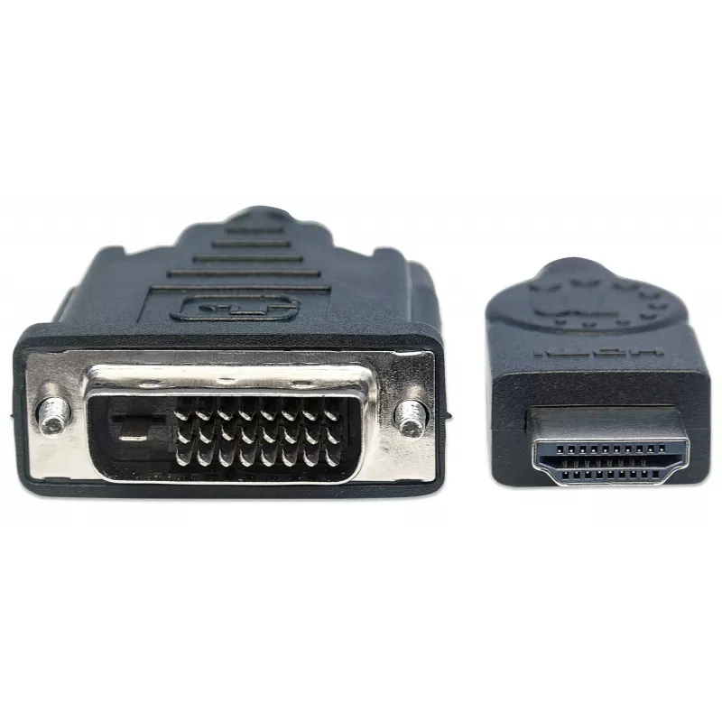 Manhattan HDMI į DVI-D 24+1 laidas, 3 m, kištukas–kištukas, juodas, dvigubos jungties, suderinamas su DVI-D, garantija visam eksploatacijos laikui, atitinka HDDVIMM3M