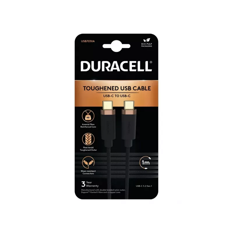 Duracell USB7030A USB laidas, juodas