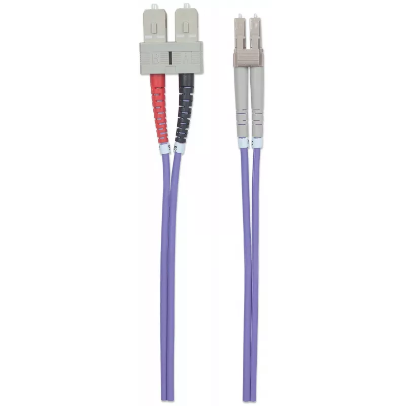 Intellinet šviesolaidinis komutacinis kabelis, OM4, LC/SC, 1 m, violetinis, dvipusis, daugiamodis, 50/125 µm, LSZH, šviesolaidis, garantija visam eksploatavimo laikui