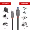 Lindy 0,5 m USB 3.2 Type C – B laidas, 5 Gb/s, juodas