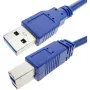Techly USB 3.0 laidas A kištukas / B kištukas 0.5 m mėlynas ICOC U3-AB-005-BL