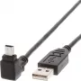 Techly USB 2.0 kabelis A tipo kištukas / Mini B tipo kištukas 90° 1,8 m juodas ICOC MUSB-AA-018ANG