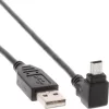 Techly USB 2.0 kabelis A tipo kištukas / Mini B tipo kištukas 90° 1,8 m juodas ICOC MUSB-AA-018ANG