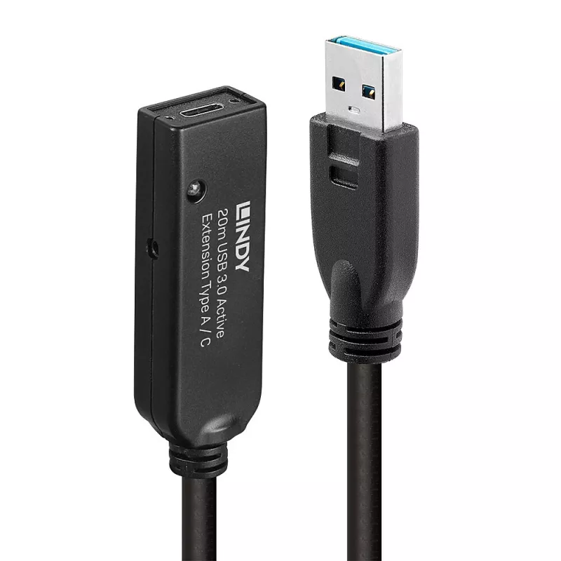 Lindy 20 m USB 3.0 aktyvusis ilginamasis laidas, A į C