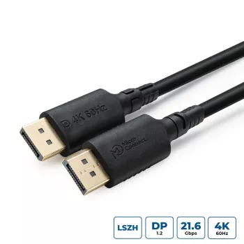 DisplayPort kabelis MicroConnect MC-DP-MMG-100LSZH 4K 1.2, 1,0 m, Low Smoke Zero Halogen
