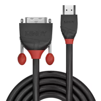 Lindy 2 m HDMI į DVI kabelis Juoda Line HDMI Type A DVI-D