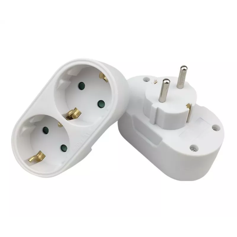 Maitinimo skirstytuvas MicroConnect PESCHPLUG2 — Schuko tinklo adapteris su 2 išėjimais