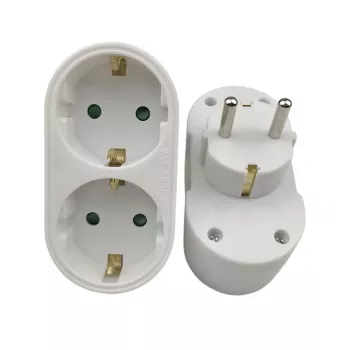 Maitinimo skirstytuvas MicroConnect PESCHPLUG2 — Schuko tinklo adapteris su 2 išėjimais
