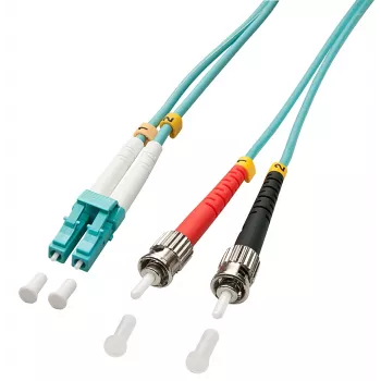 Lindy 1,0 m OM3 LC - ST Duplex InfiniBand / šviesolaidinis kabelis 1 m Turquoise