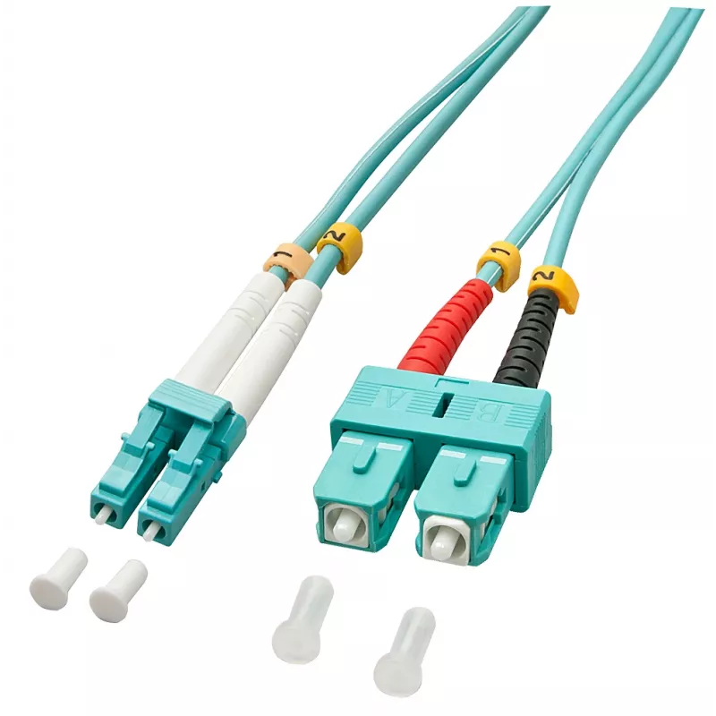 Lindy 5,0 m OM3 LC - SC dvipusis InfiniBand/šviesolaidinis kabelis 5 m, turkio spalvos