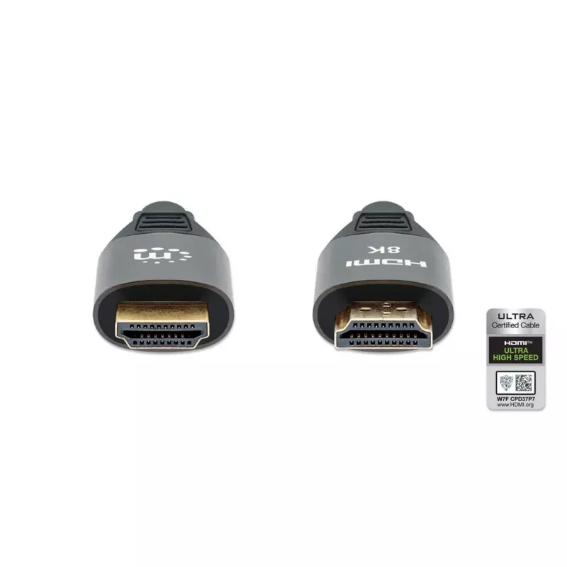 HDMI laidas Manhattan 8K@60Hz 1m pintas kištukas-kištukas juodas