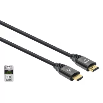 HDMI laidas su Ethernet Manhattan 8K@60Hz 2m pintas patinas-patinas juodas