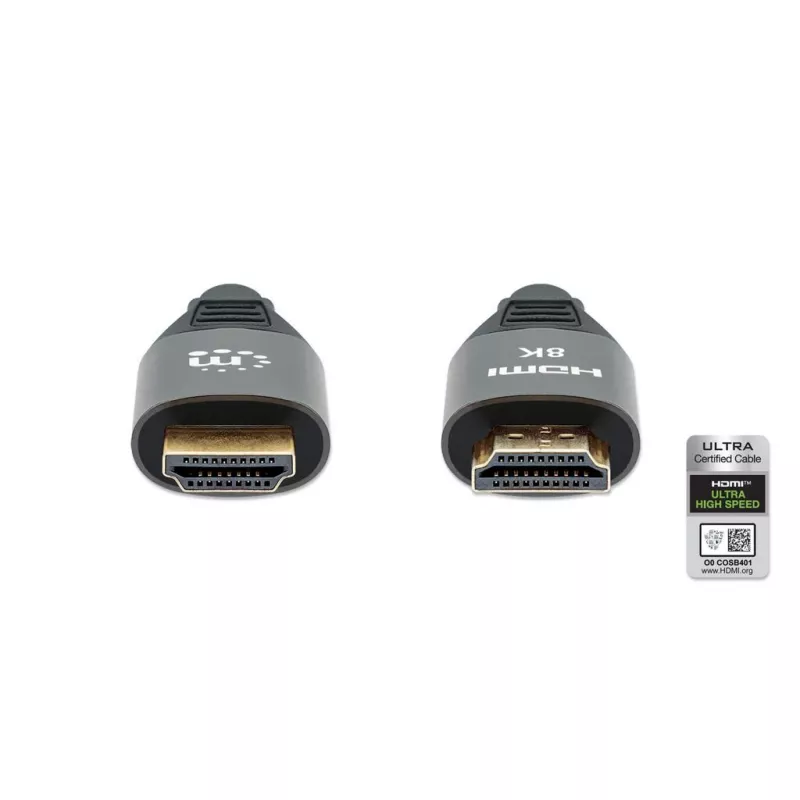 HDMI laidas su Ethernet Manhattan 8K@60Hz 2m pintas patinas-patinas juodas