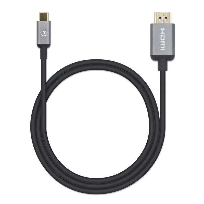 Manhattan USB-C į HDMI laidas, 4K@60Hz, 1m, juodas, vyriškas į vyrišką, trejų metų garantija, atitinka CDP2HD2MBNL