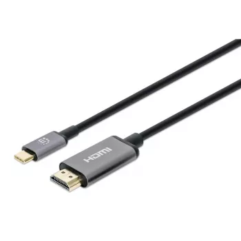 Manhattan USB-C į HDMI kabelis, 4K@60Hz, 2 m, juodas, kištukas–kištukas, trejų metų garantija, atitinka CDP2HD2MBNL