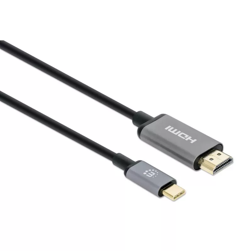 Manhattan USB-C į HDMI kabelis, 4K@60Hz, 2 m, juodas, kištukas–kištukas, trejų metų garantija, atitinka CDP2HD2MBNL