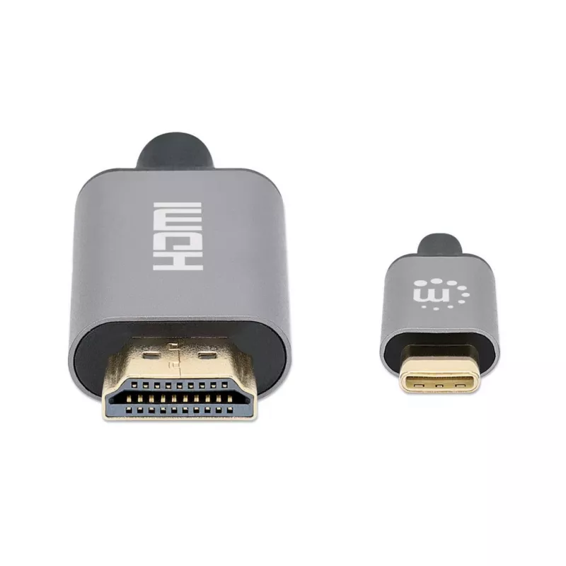 Manhattan USB-C į HDMI kabelis, 4K@60Hz, 2 m, juodas, kištukas–kištukas, trejų metų garantija, atitinka CDP2HD2MBNL
