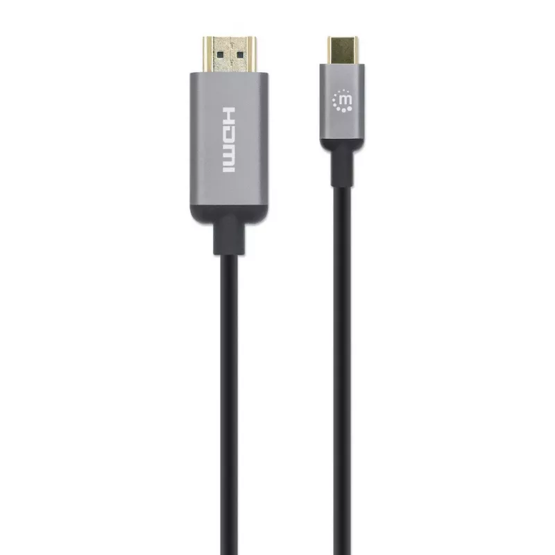 Manhattan USB-C į HDMI kabelis, 4K@60Hz, 2 m, juodas, kištukas–kištukas, trejų metų garantija, atitinka CDP2HD2MBNL