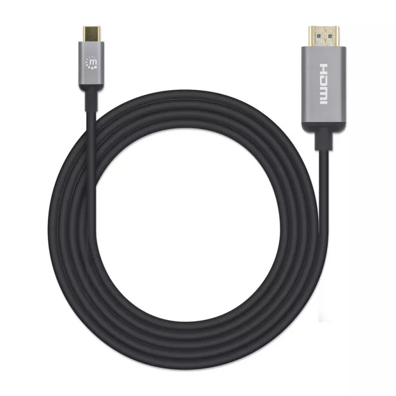 Manhattan USB-C į HDMI kabelis, 4K@60Hz, 2 m, juodas, kištukas–kištukas, trejų metų garantija, atitinka CDP2HD2MBNL