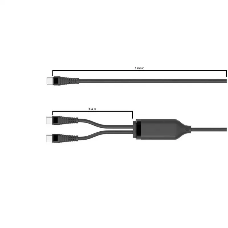 Microconnect MC-2XUSBC-100W USB laidas USB 2.0 1 m USB C Juoda