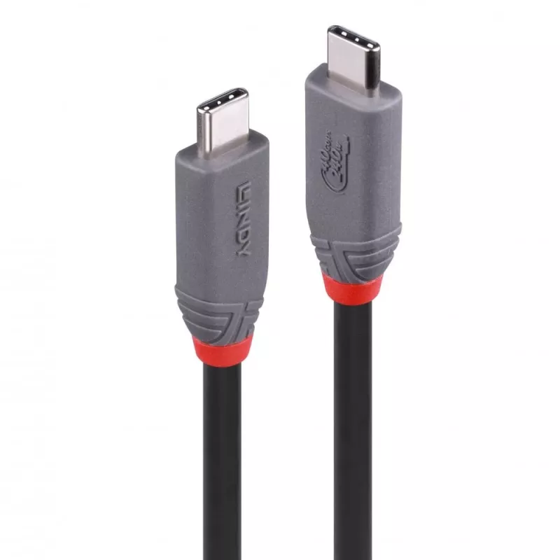 USB 4 kabelis Lindy 2 m 240 W Type C 40 Gbit/s, USB4 Gen 3x2, juodas