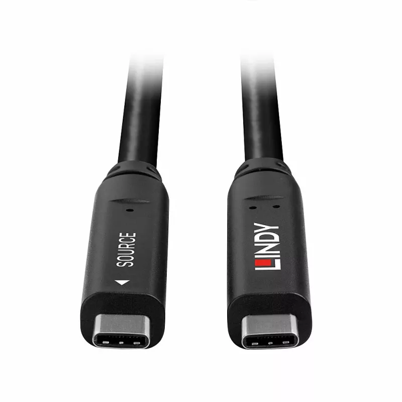 Lindy 8 m USB 3.2 Gen 1 ir DP 1.4 Type C hibridinis laidas