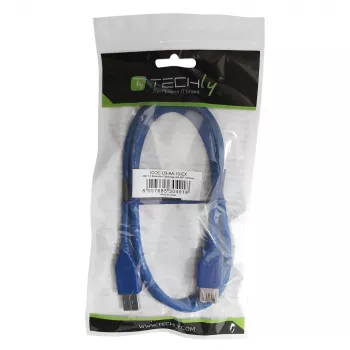 Techly USB 3.0 ilginamasis laidas A kištukas / A lizdas 3 m mėlynas ICOC U3-AA-30-EX