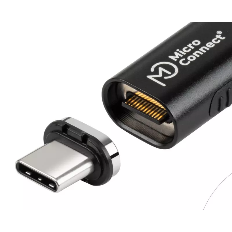 USB4 magnetinis kištukas MicroConnect MC-LS-USB4MP2S — USB4 laidas, 40 Gbps duomenų perdavimas, 100 W maitinimo tiekimas