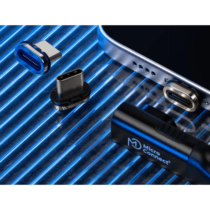 USB4 magnetinis kištukas MicroConnect MC-LS-USB4MP2S — USB4 laidas, 40 Gbps duomenų perdavimas, 100 W maitinimo tiekimas