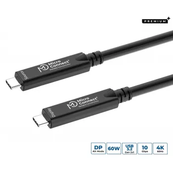 USB-C laidas MicroConnect MC-USB3.2CC05-8K-OP 5 m — palaiko 8K vaizdą, USB 3.2